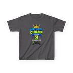 Kids Birthday T-Shirt — 'Birthday Champ' Level 3 Gamer Crown Graphic Tee