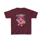 Kids Tee — "Donut Worry, Be Happy" Colorful Cartoon Donut Shirt
