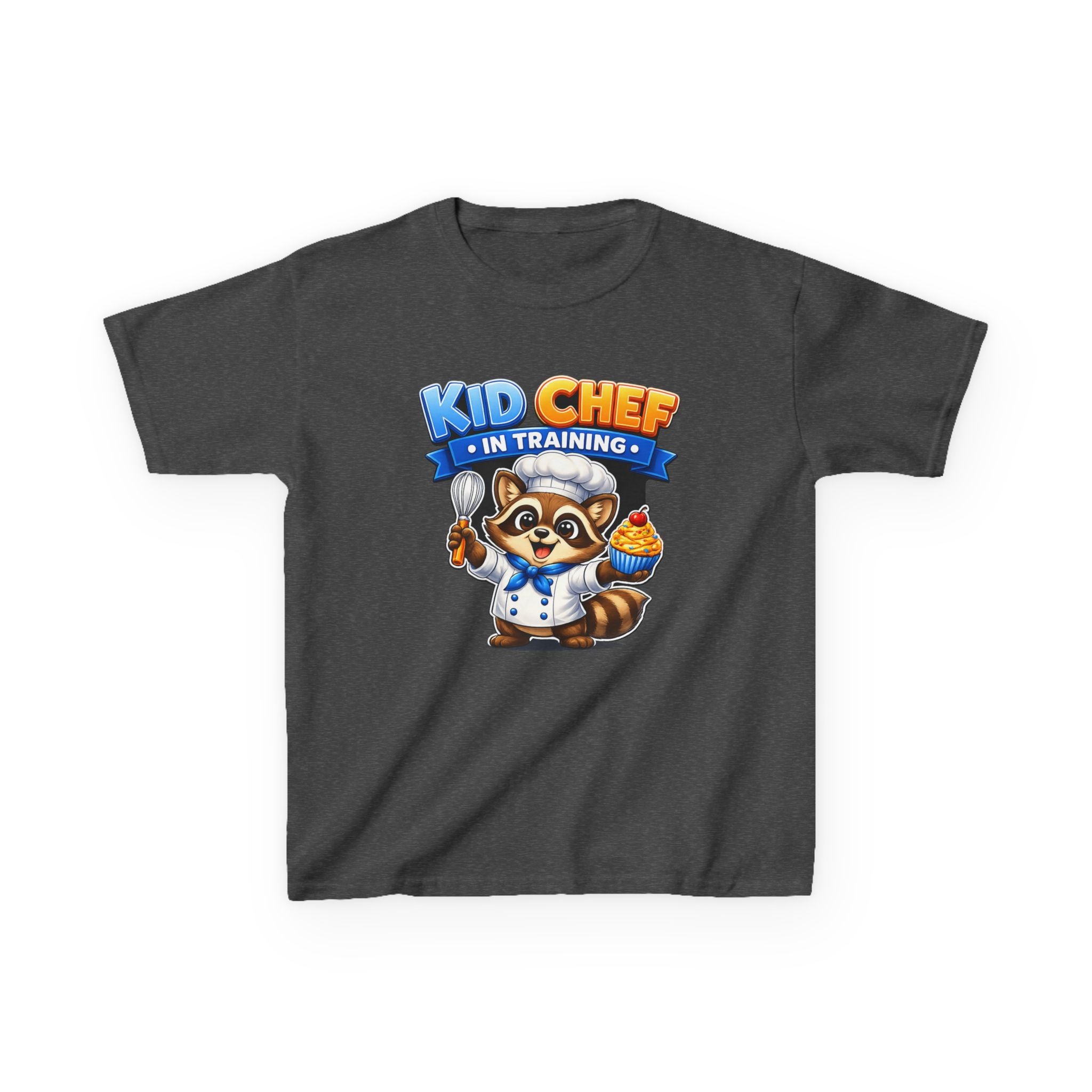 Kids Chef T-Shirt — 'Kid Chef in Training' Raccoon Cooking Graphic Tee