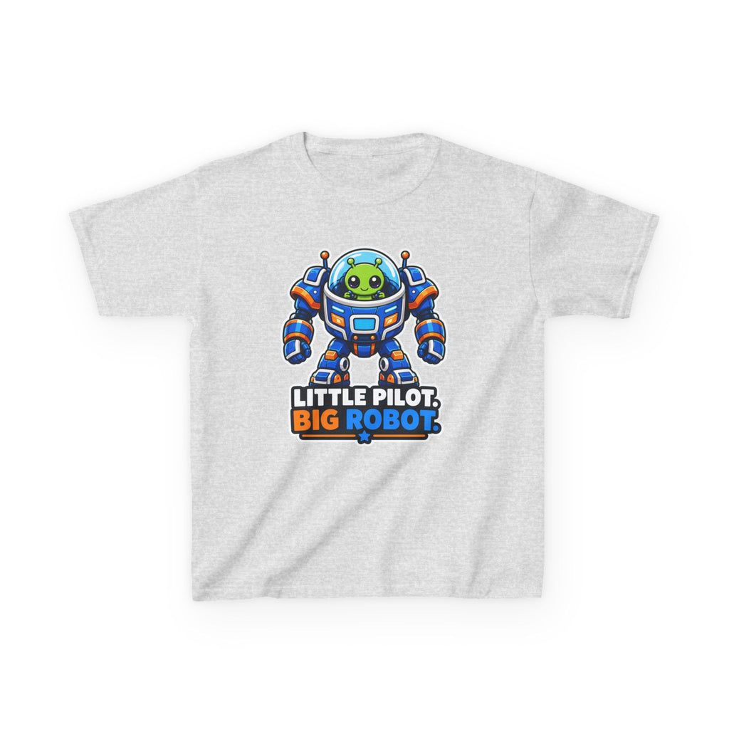 Kids Space Robot T-Shirt — 'Little Pilot, Big Robot' Cute Alien Graphic Tee