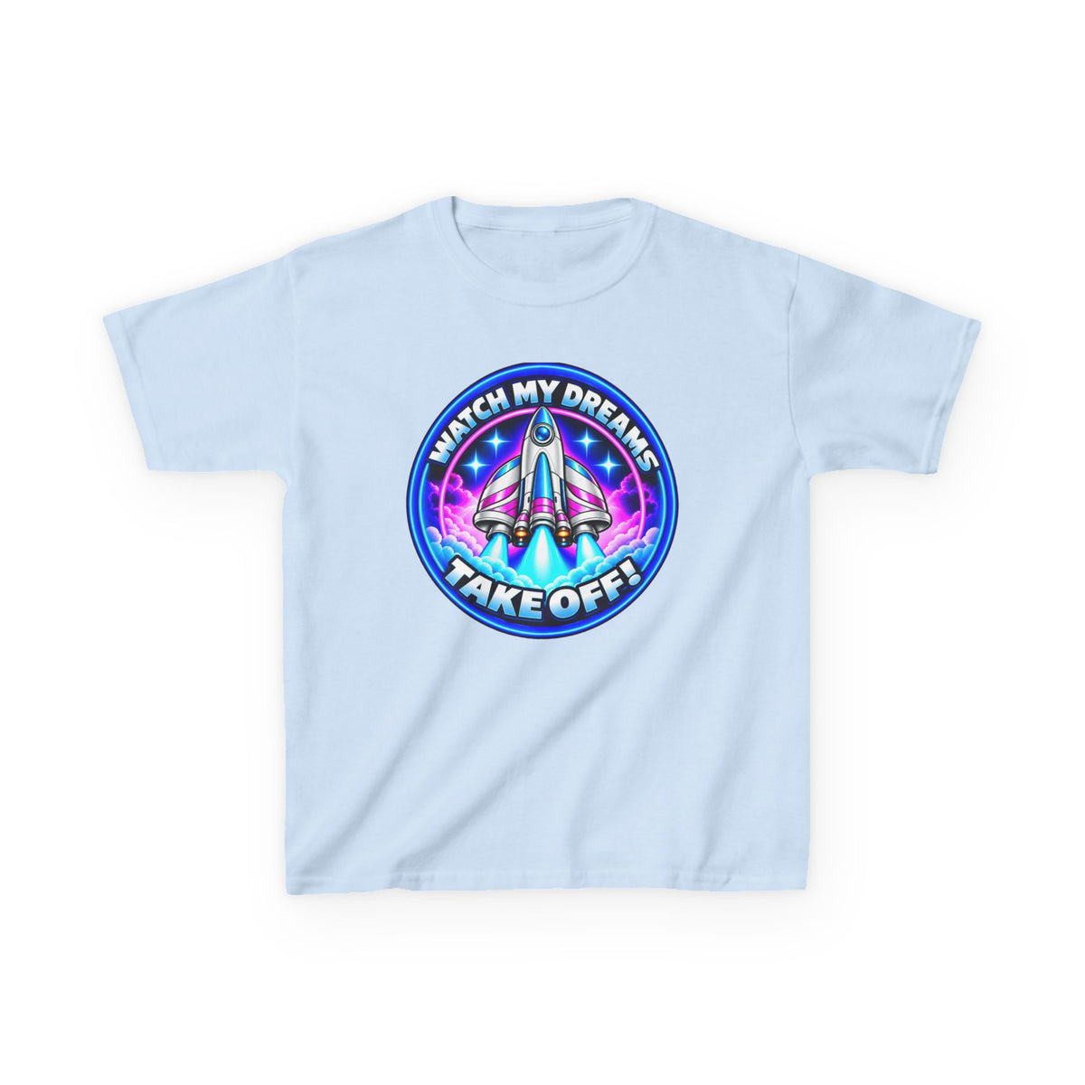 Kidxtr™ Kids Space T-Shirt — 'Watch My Dreams Take Off' Rocket Graphic Tee