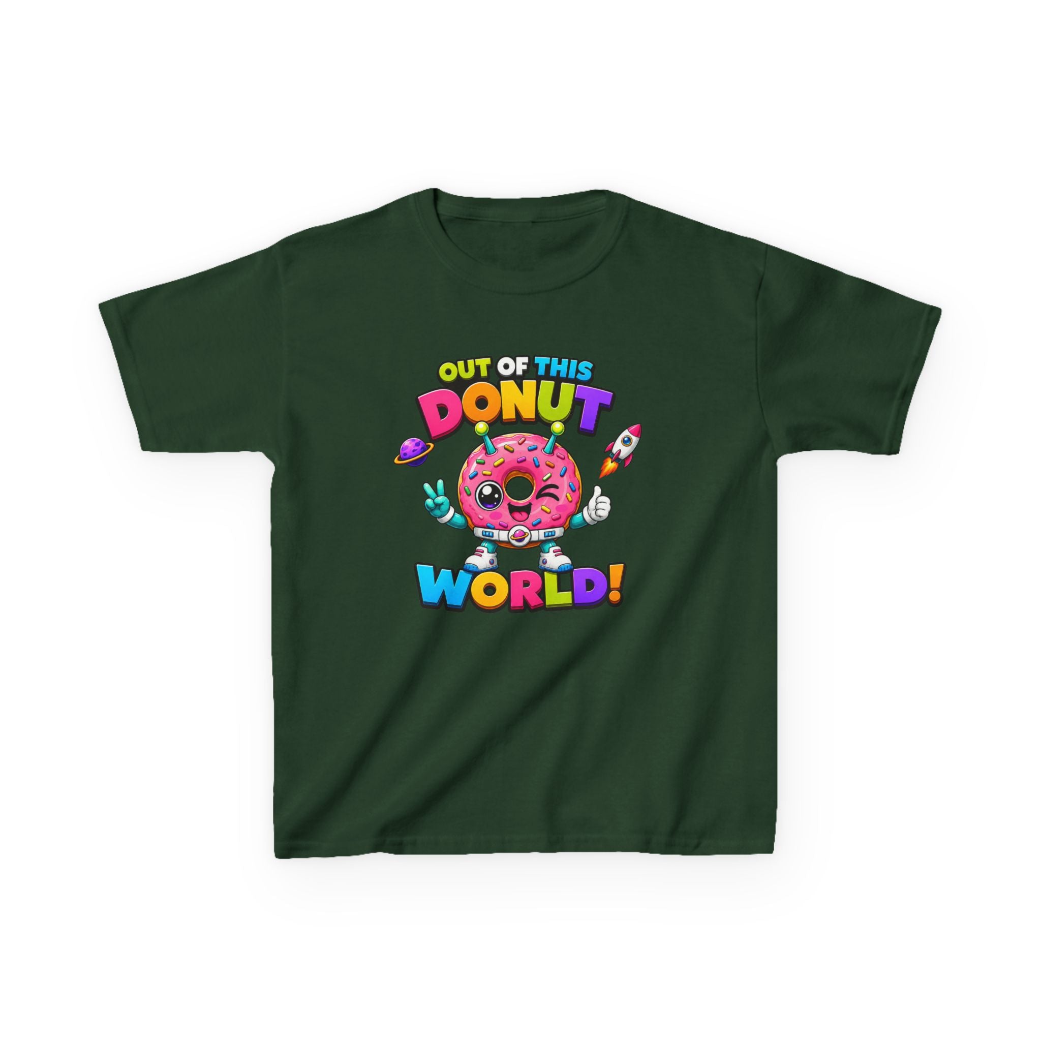 Kids Donut T-Shirt — 'Out of This Donut World!' Cute Space Donut Graphic Tee