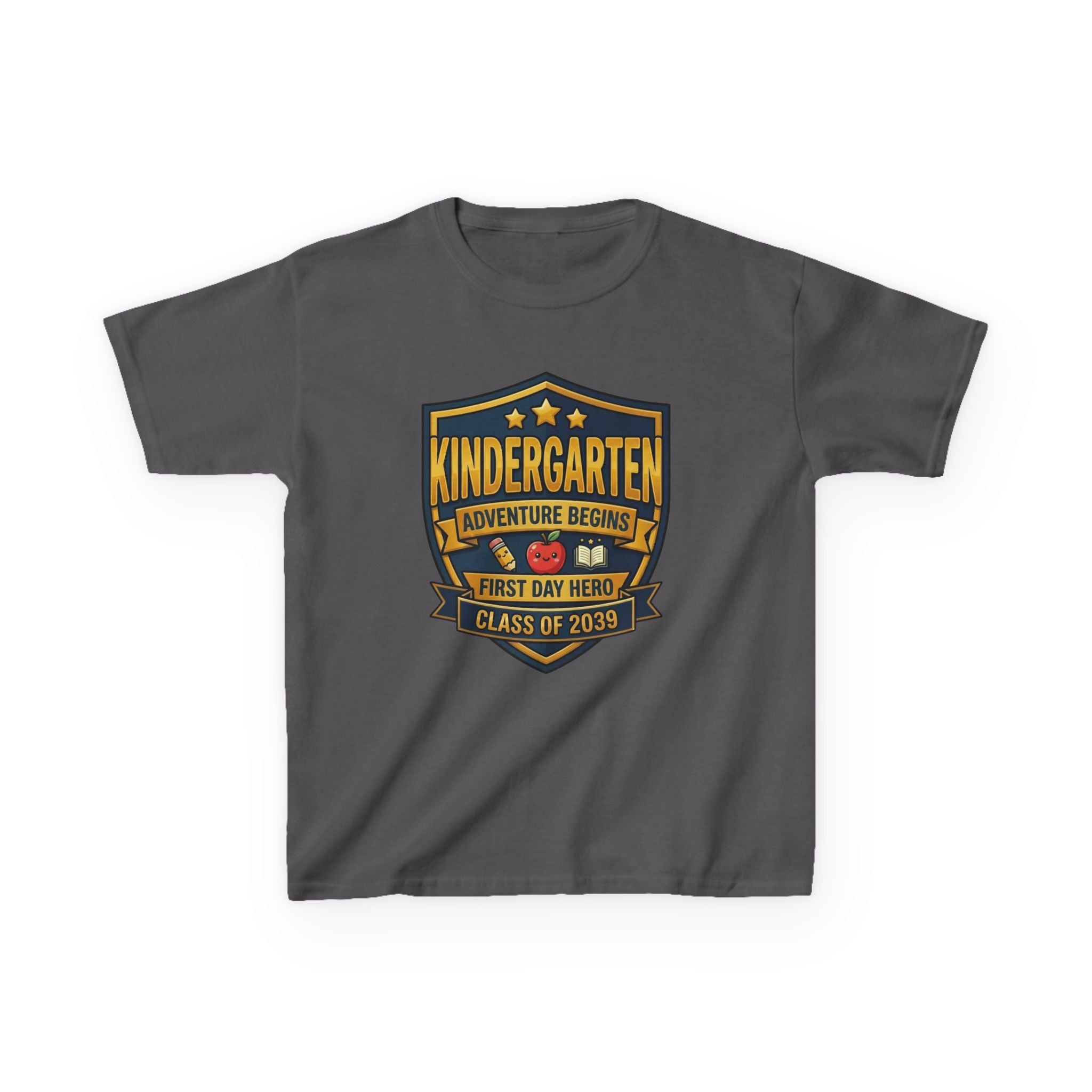 Kids School T-Shirt — 'Adventure Begins' Kindergarten First Day Hero Tee