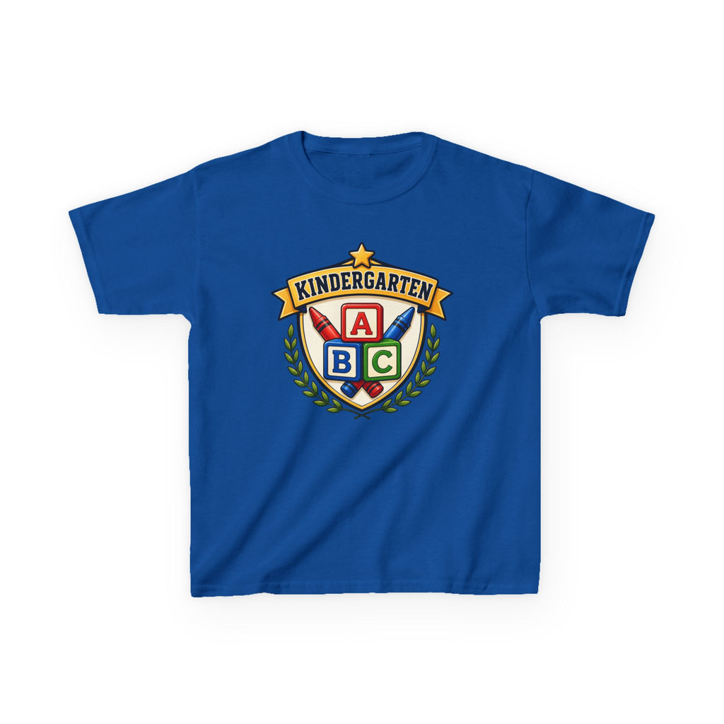 Kids Kindergarten T-Shirt — 'ABC Crest' First Day of School Graphic Tee