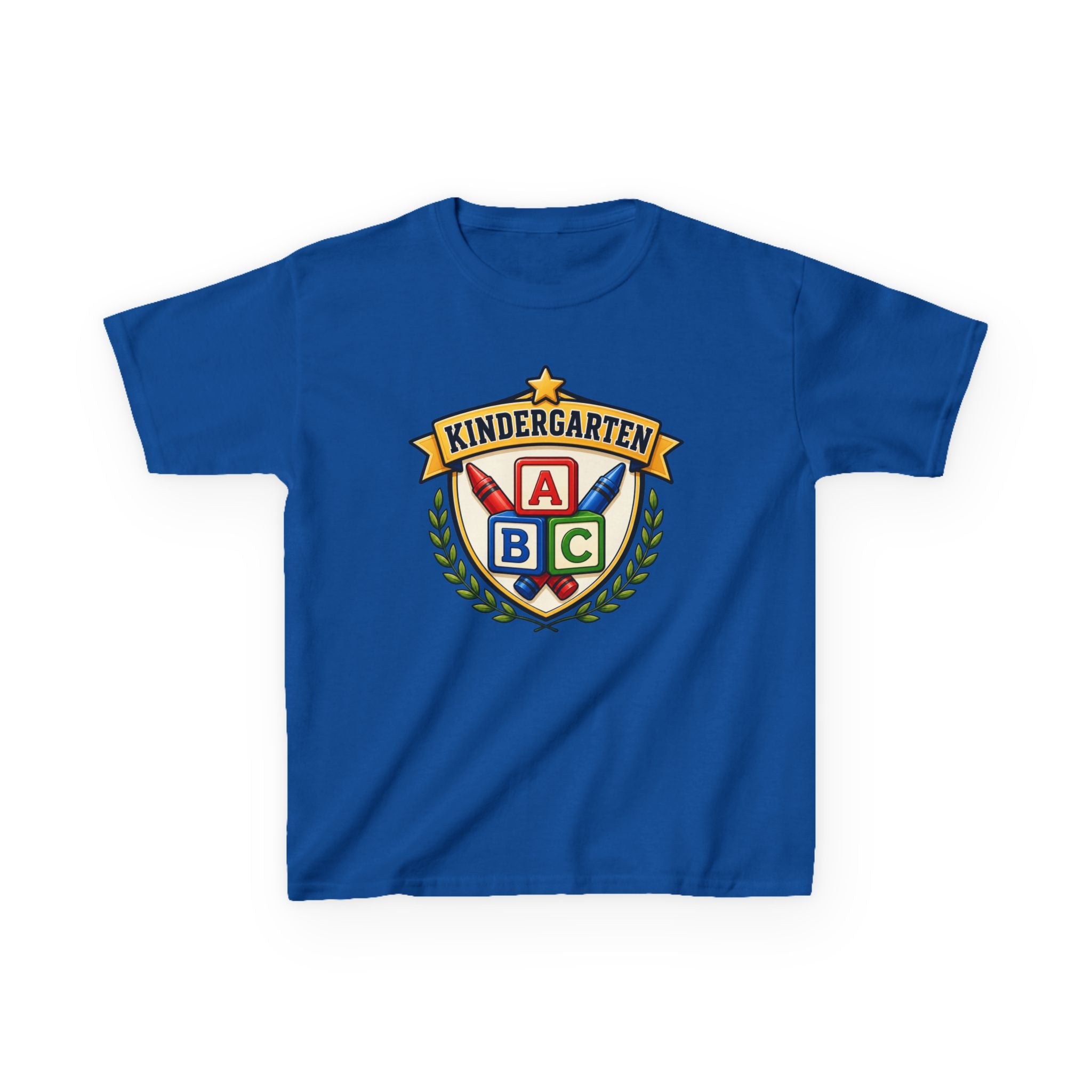 Kids Kindergarten T-Shirt — 'ABC Crest' First Day of School Graphic Tee
