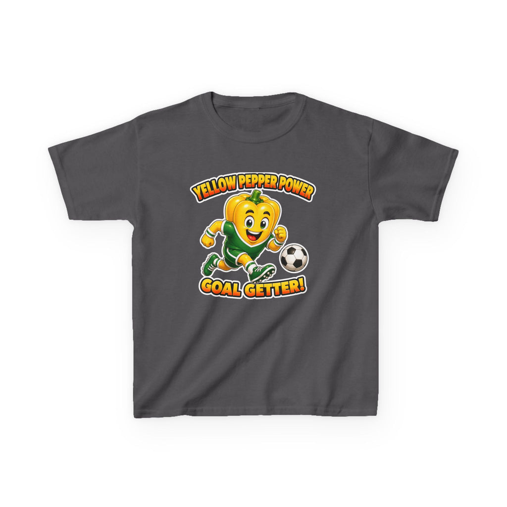 Kids Soccer T-Shirt — 'Yellow Pepper Power' Goal Getter Graphic Tee