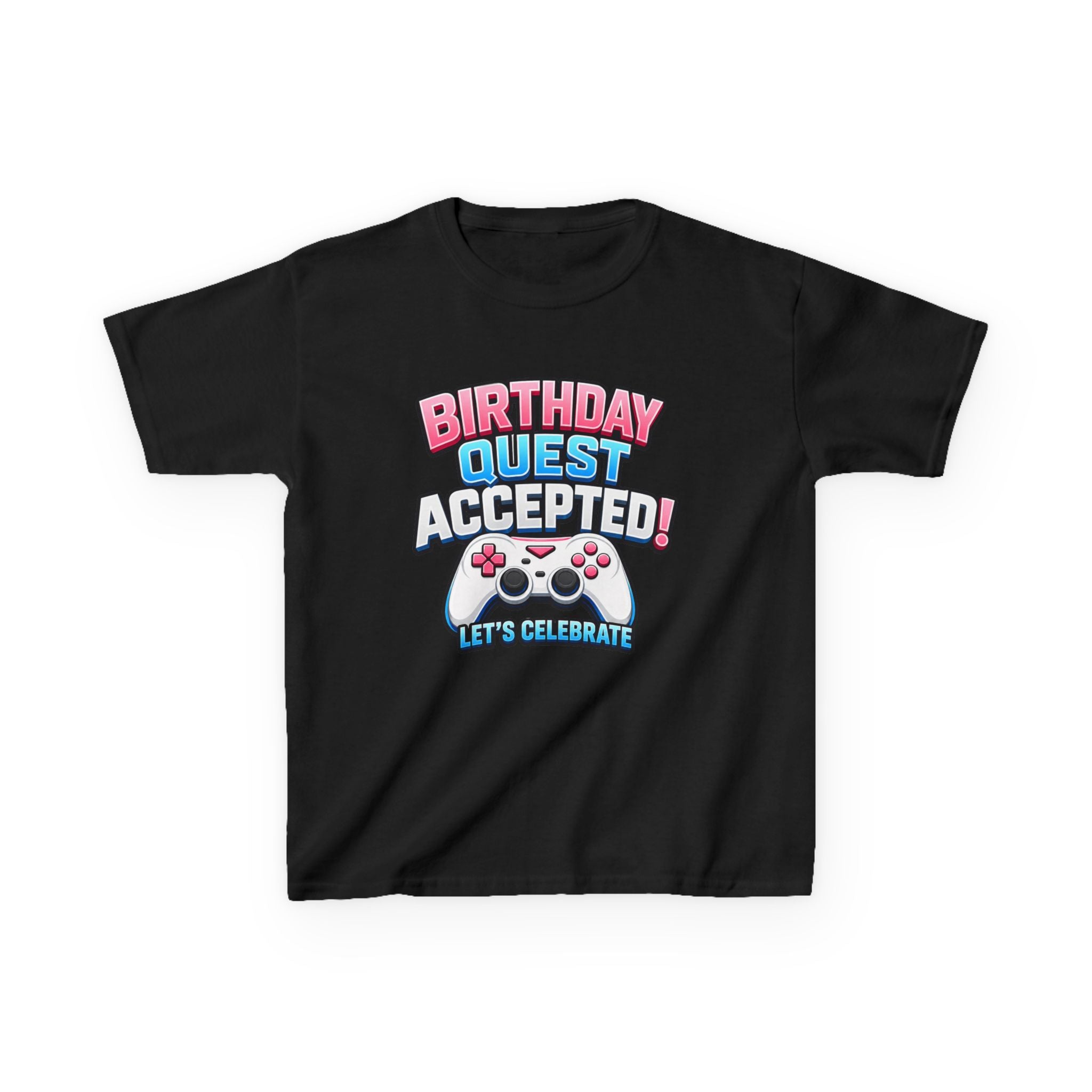 Kids Birthday T-Shirt — 'Birthday Quest' Gamer Controller Graphic Tee