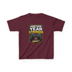 Kids Birthday T-Shirt — 'Another Year Stronger' +10 XP Level Up Graphic Tee
