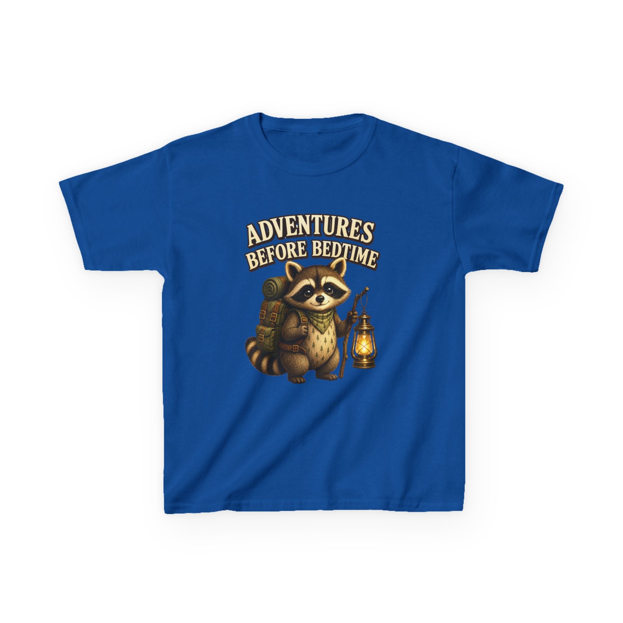 Kids Raccoon T-Shirt — 'Adventures Before Bedtime' Lantern Graphic Tee