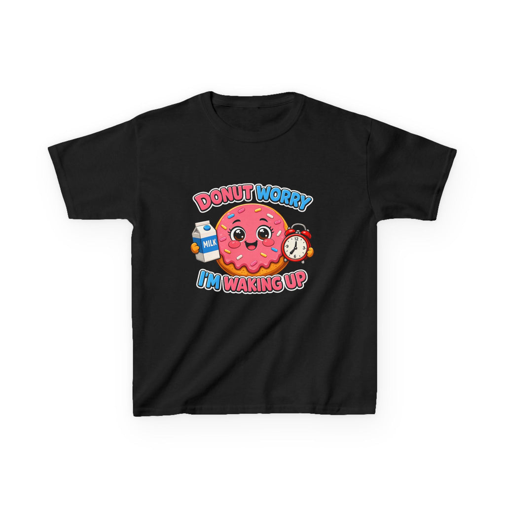 Kids Donut T-Shirt — 'Donut Worry' Cute Breakfast Cartoon Graphic Tee
