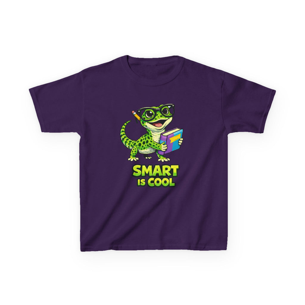 Kids Gecko T-Shirt — 'Smart Is Cool' Cartoon Gecko Graphic Tee