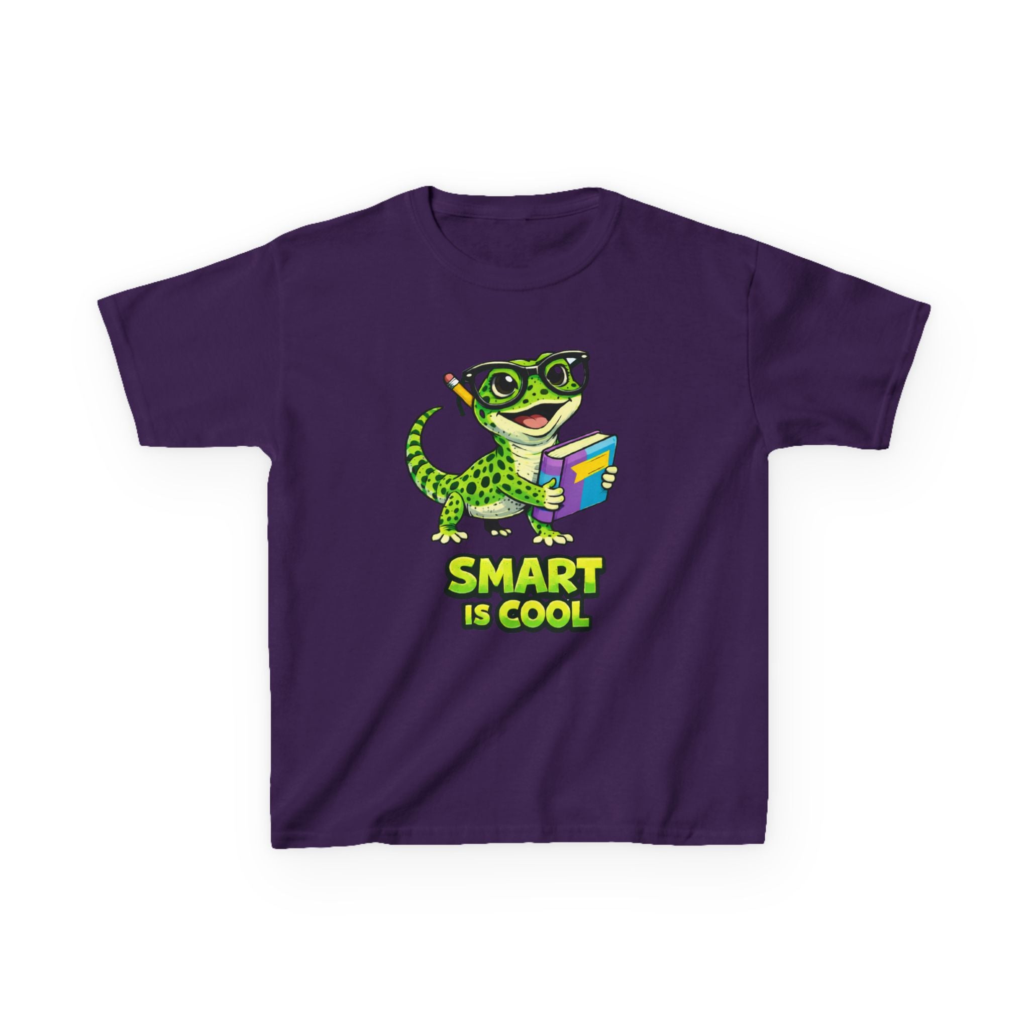 Kids Gecko T-Shirt — 'Smart Is Cool' Cartoon Gecko Graphic Tee