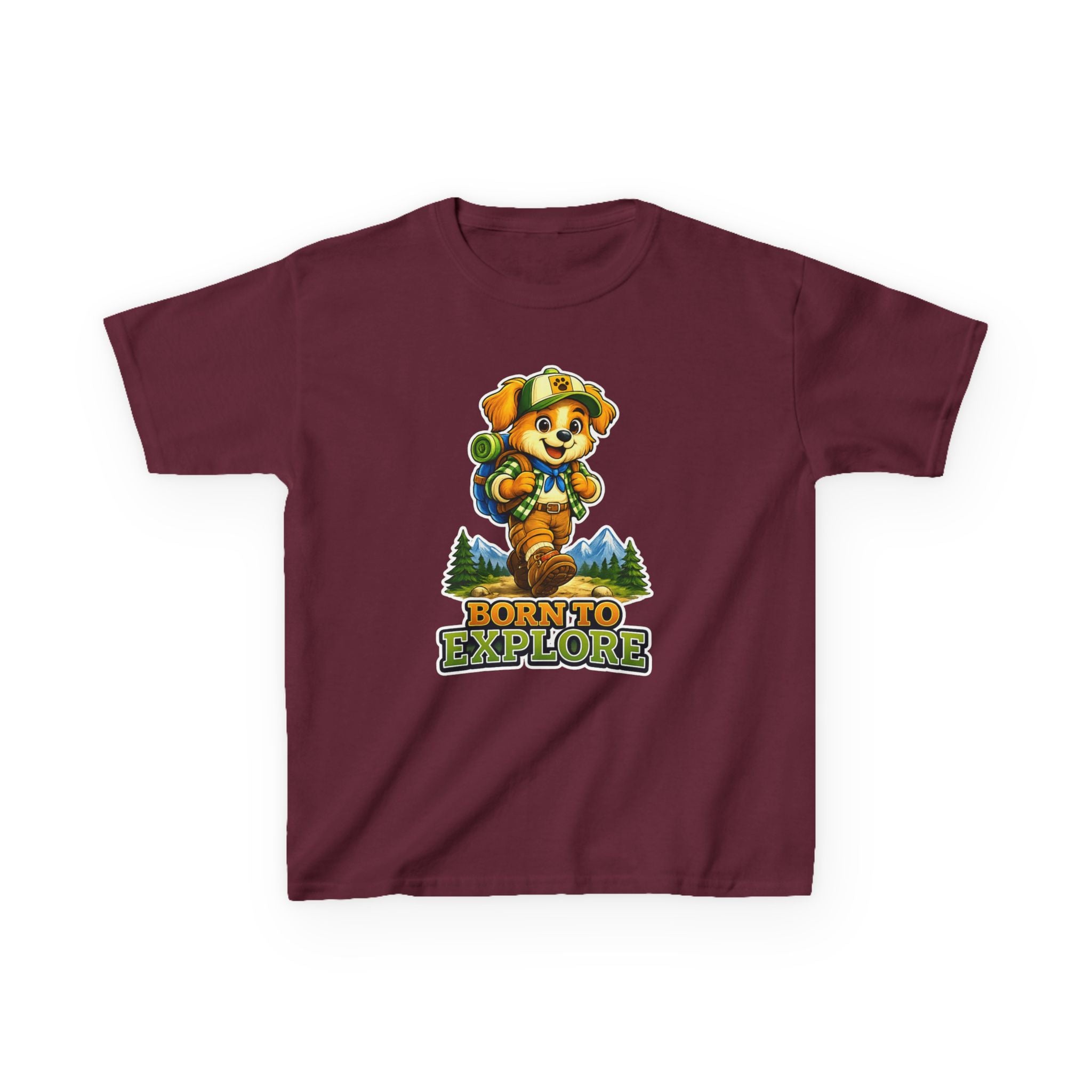 Kids Adventure T-Shirt — 'Born to Explore' Adventure Puppy Graphic Tee