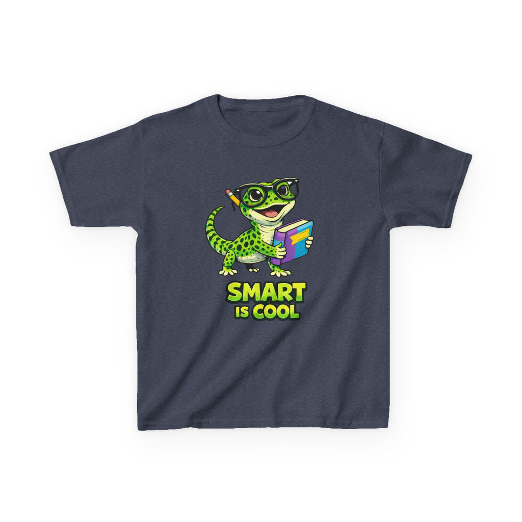 Kids Gecko T-Shirt — 'Smart Is Cool' Cartoon Gecko Graphic Tee