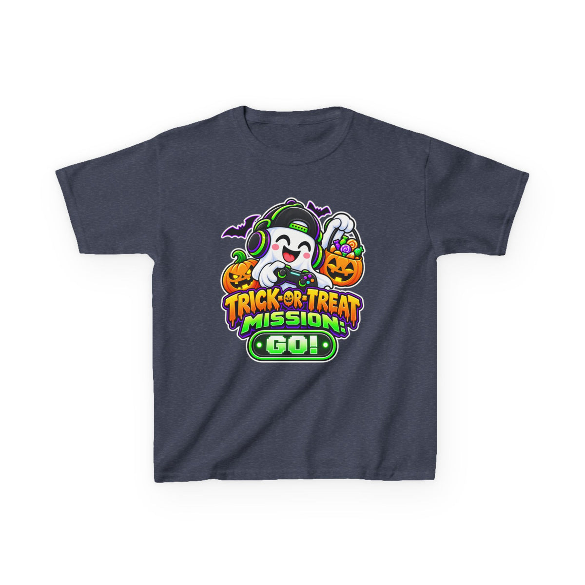 Kidxtr™ Kids Halloween T-Shirt — 'Trick or Treat Mission' Halloween Graphic Tee