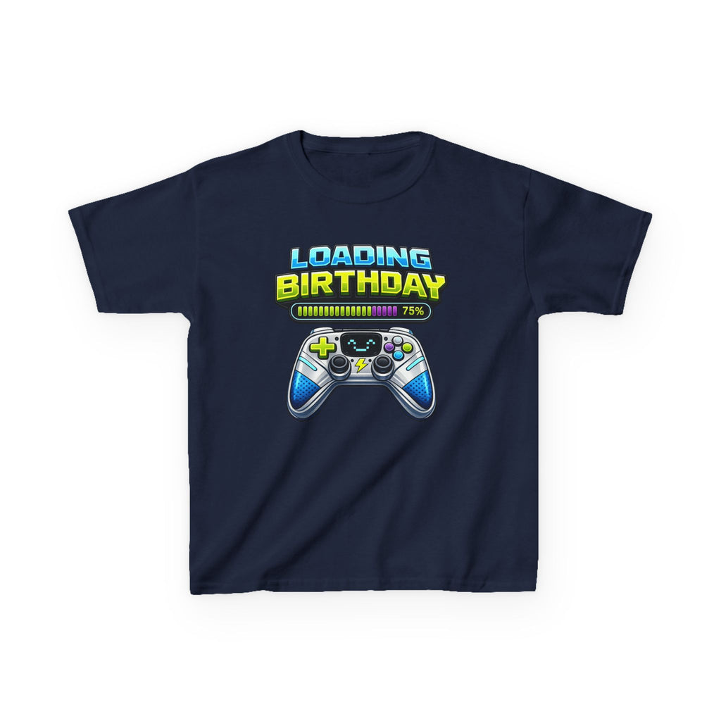 Kids Loading Birthday T-Shirt — 'Loading Birthday' Video Game Controller Graphic Tee
