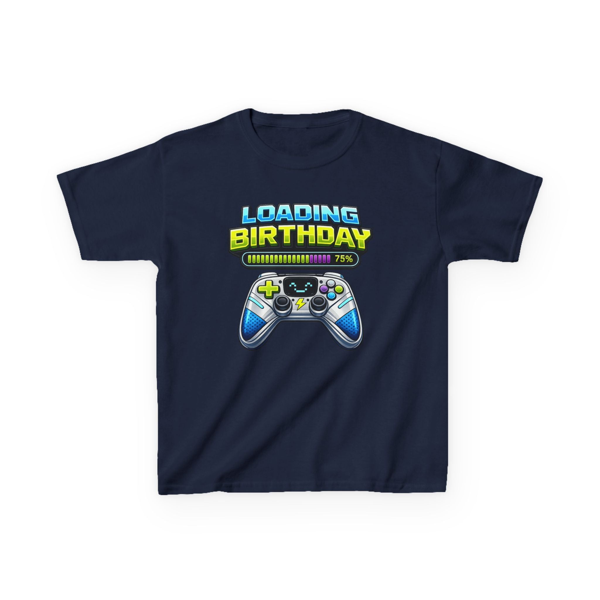 Kids Loading Birthday T-Shirt — 'Loading Birthday' Video Game Controller Graphic Tee