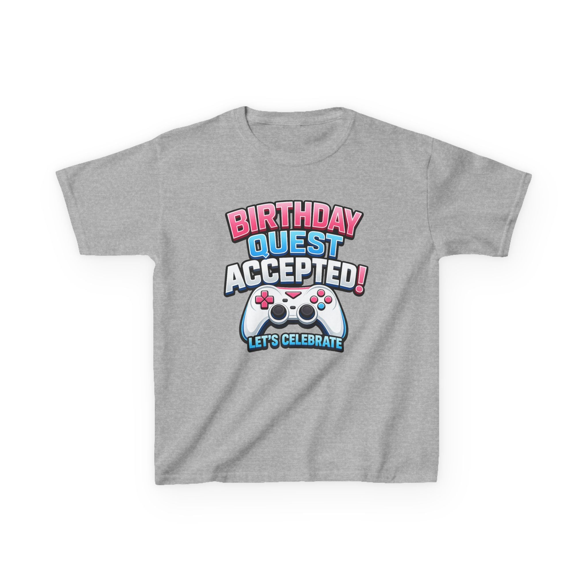 Kids Birthday T-Shirt — 'Birthday Quest Accepted' Gamer Birthday Graphic Tee