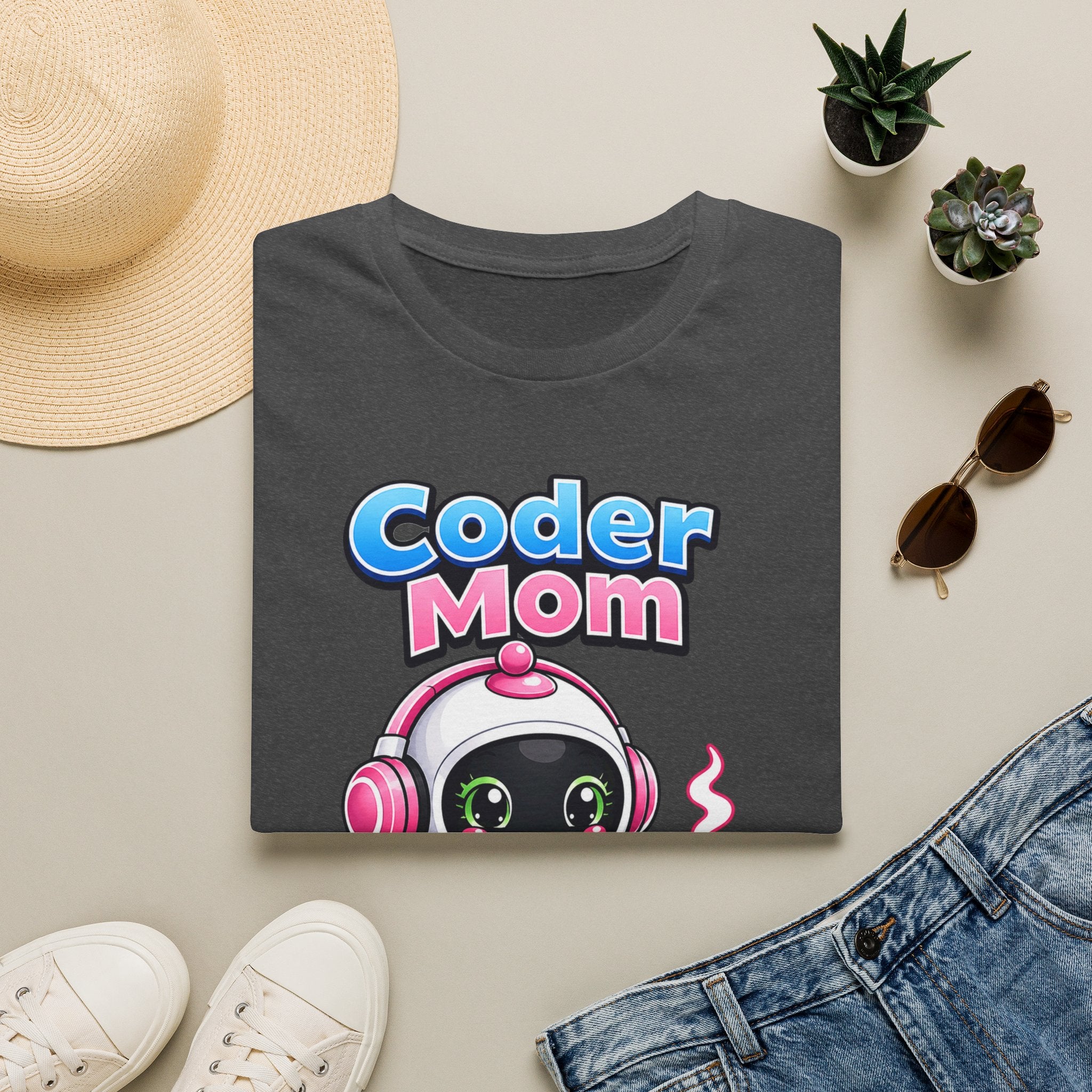 Kidxtr™ Mom Coding T-Shirt — 'Building Futures' Coder Mom Robot Graphic Tee