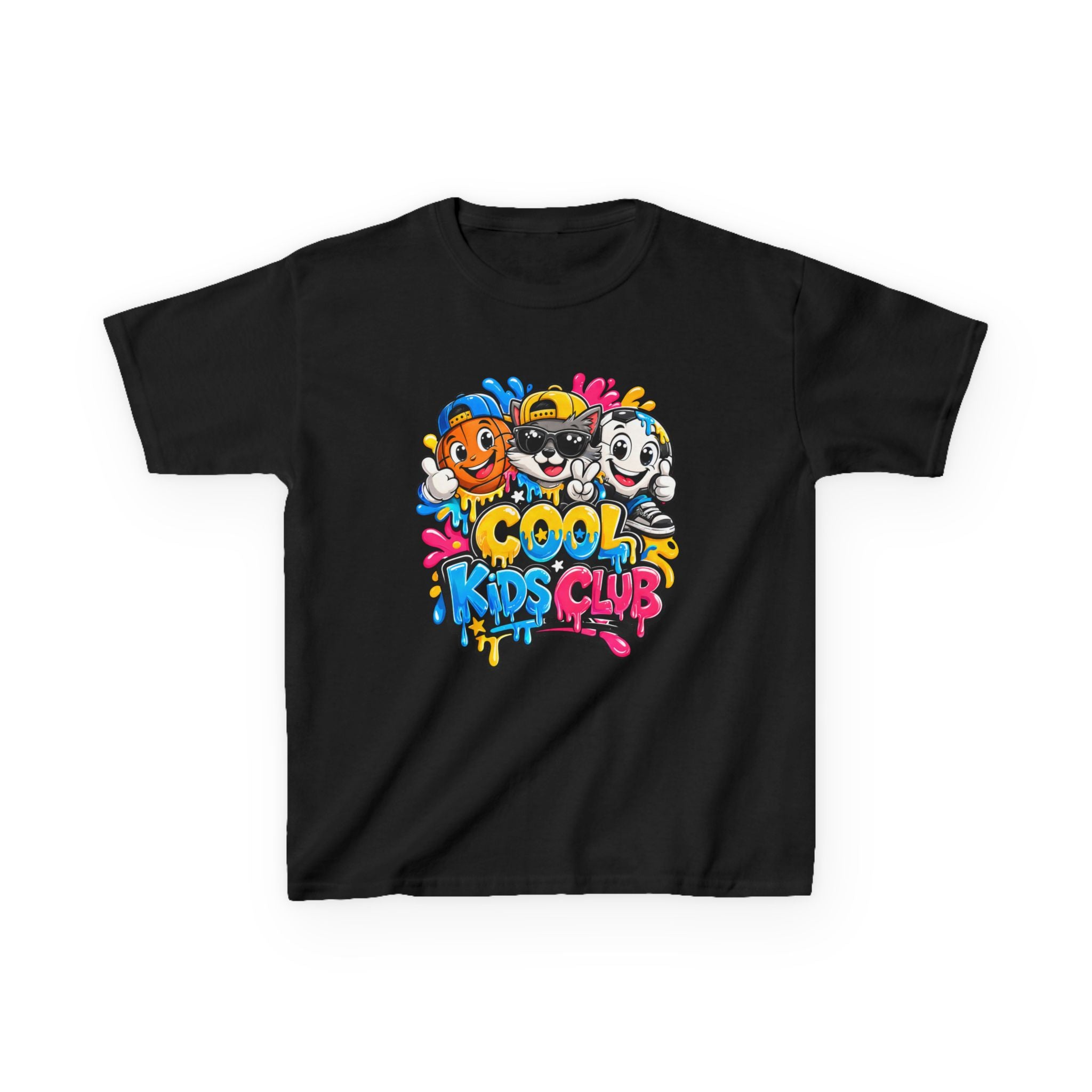Kids Graphic T-Shirt — 'Cool Kids Club' Fun Cartoon Crew Tee