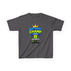 Kids Birthday T-Shirt — 'Birthday Champ' Level 8 Unlocked Gamer Graphic Tee