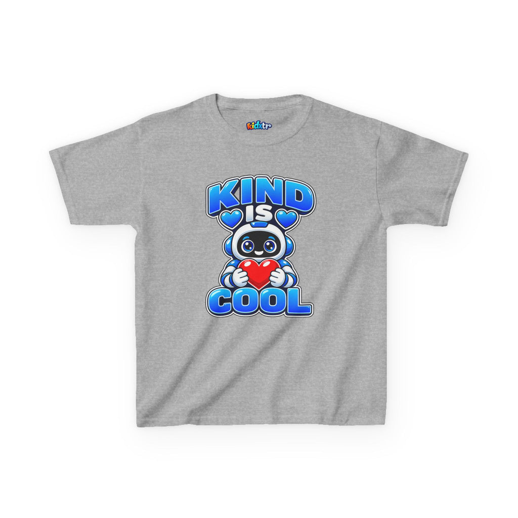 Kidxtr™ Kids Kindness T-Shirt — 'Kind Is Cool' Robot Heart Graphic Tee