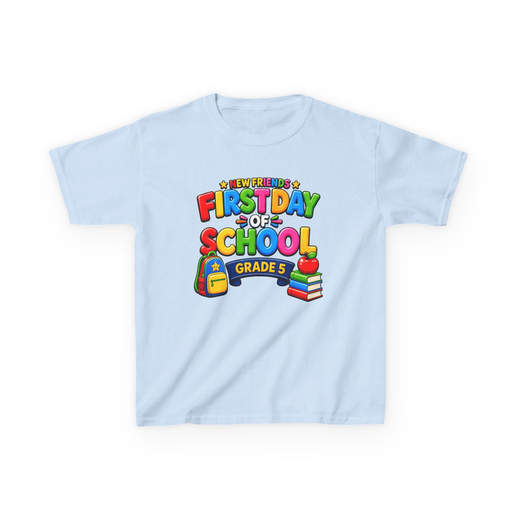Kids School T-Shirt — 'Grade 5' First Day of School Back-to-School Graphic Tee