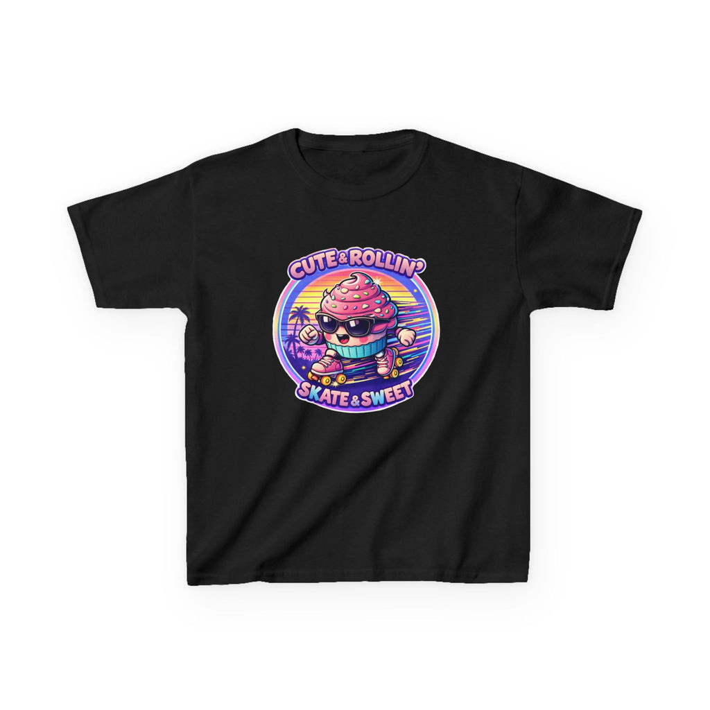 Kids Cupcake T-Shirt — 'Sweet Moves' Skateboarding Cupcake Graphic Tee
