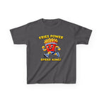 Kids French Fry T-Shirt — 'Fries Power Speed King' Funny Cartoon Graphic Tee