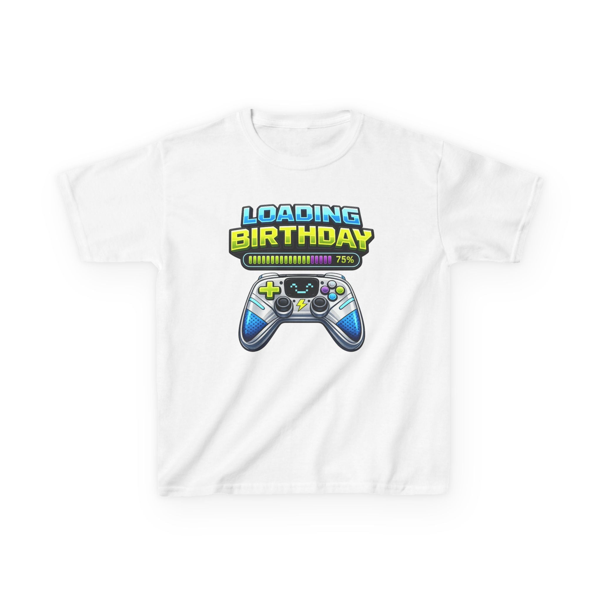 Kids Loading Birthday T-Shirt — 'Loading Birthday' Video Game Controller Graphic Tee