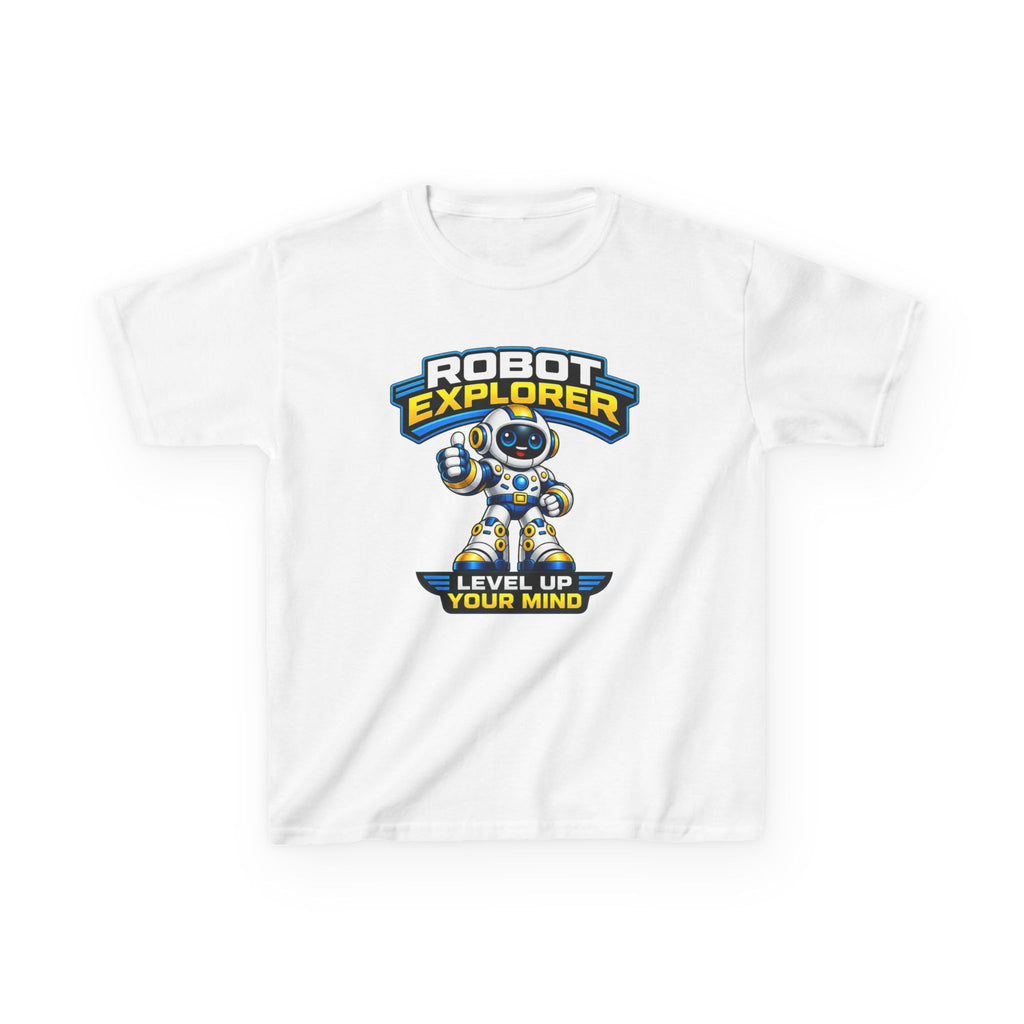 Kids T-Shirt – Robot Explorer 'Level Up Your Mind' Graphic Tee
