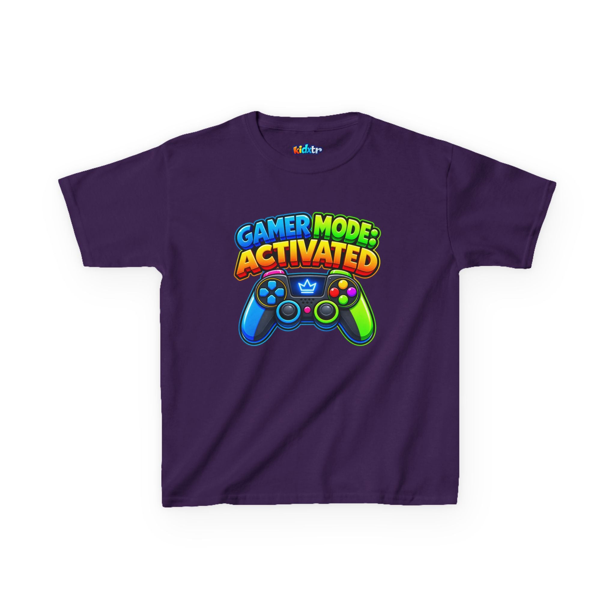 Kidxtr™ Kids Gamer T-Shirt — 'Gamer Mode Activated' Colorful Controller Graphic Tee
