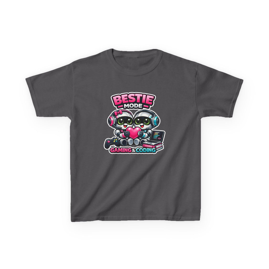 Kids Gaming T-Shirt — 'Bestie Mode' Cute Robot Friends Gaming & Coding Graphic Tee