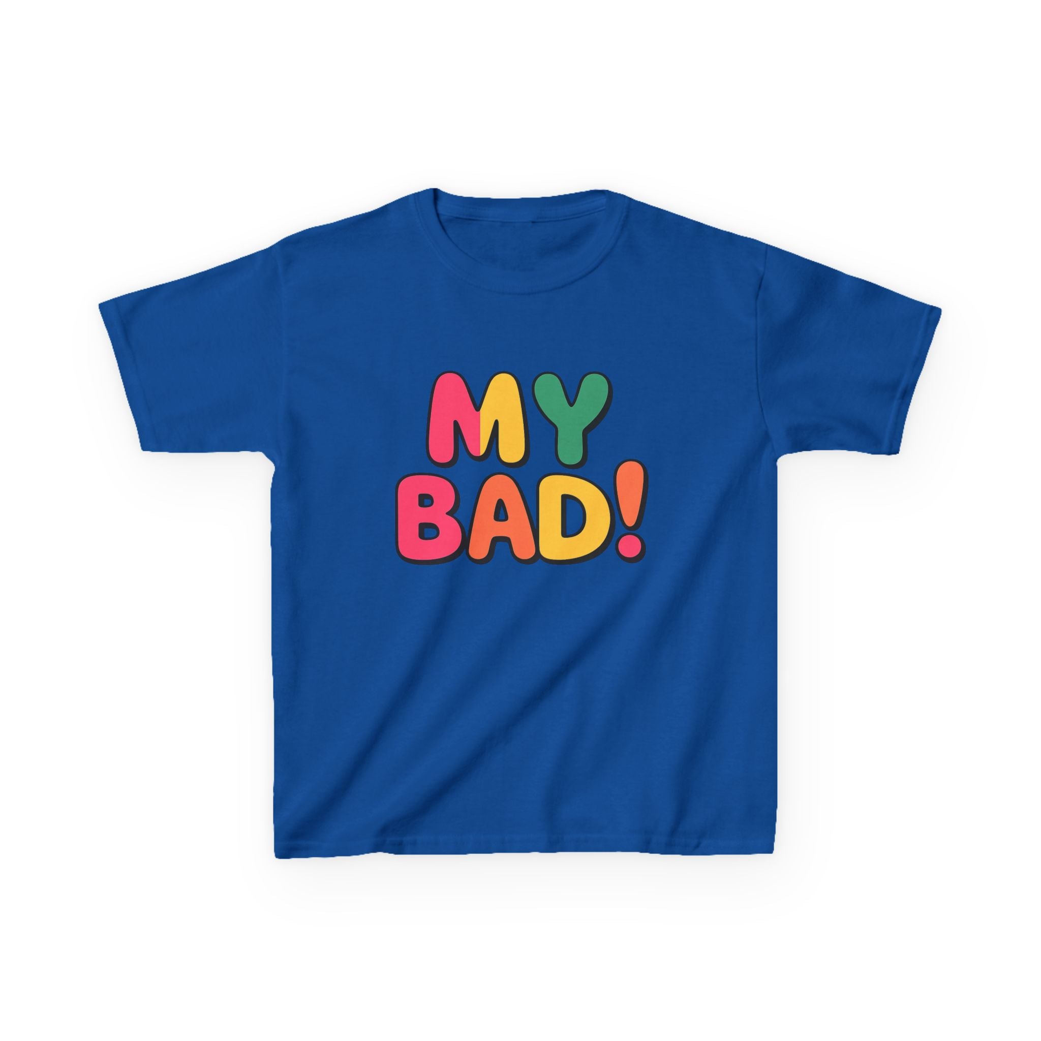 Kids Funny T-Shirt — 'My Bad!' Colorful Retro Graphic Tee