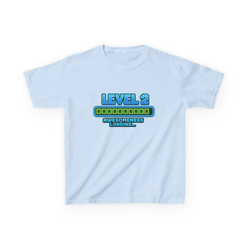 Kids Gaming T-Shirt — 'Level 2: Awesomeness Loading' Gamer Birthday Graphic Tee
