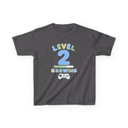 Kids Birthday Gaming T-Shirt — 'Level 2 Growing' Gamer Graphic Tee