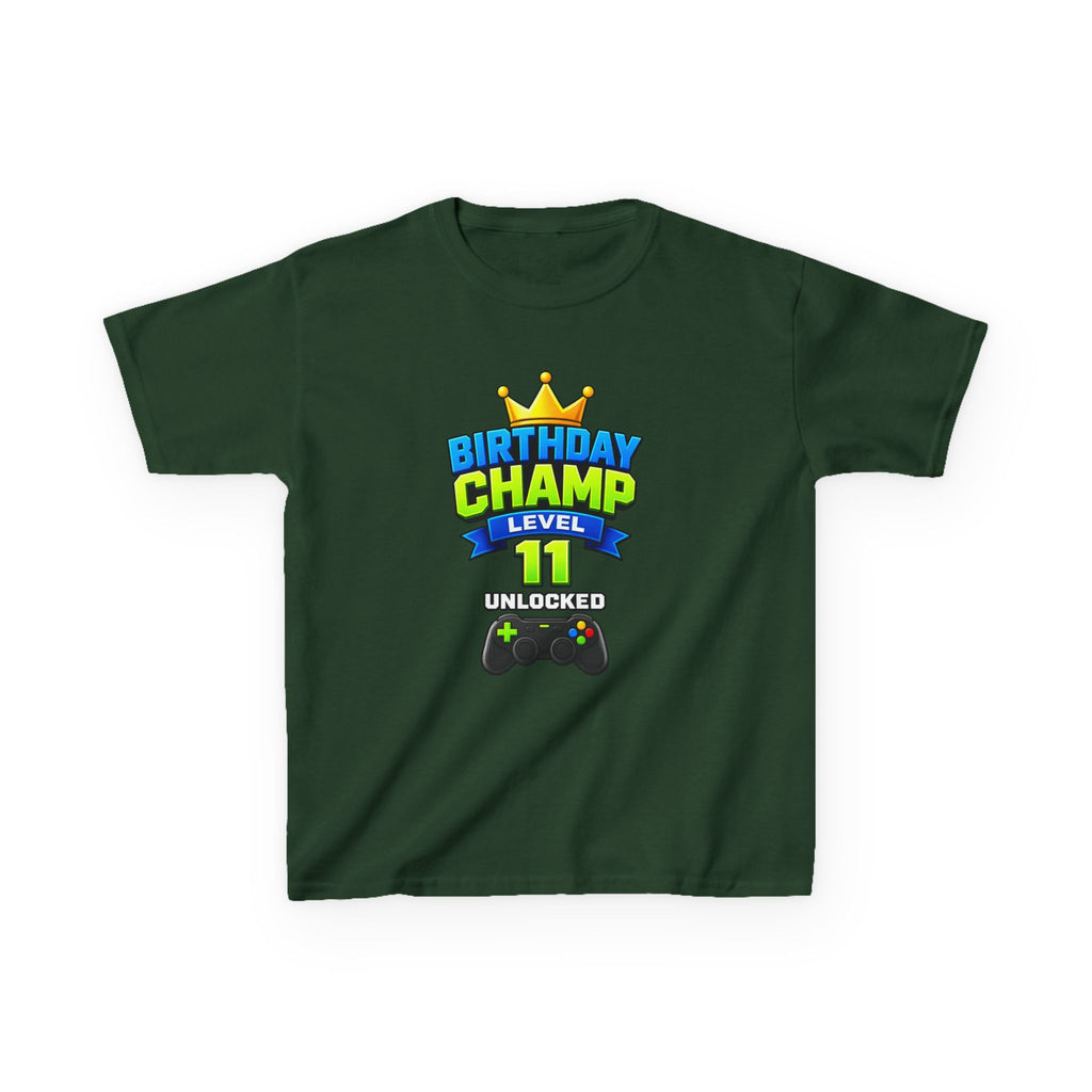 Kids T-Shirt – Birthday Champ Level 11 Unlocked Gaming Tee