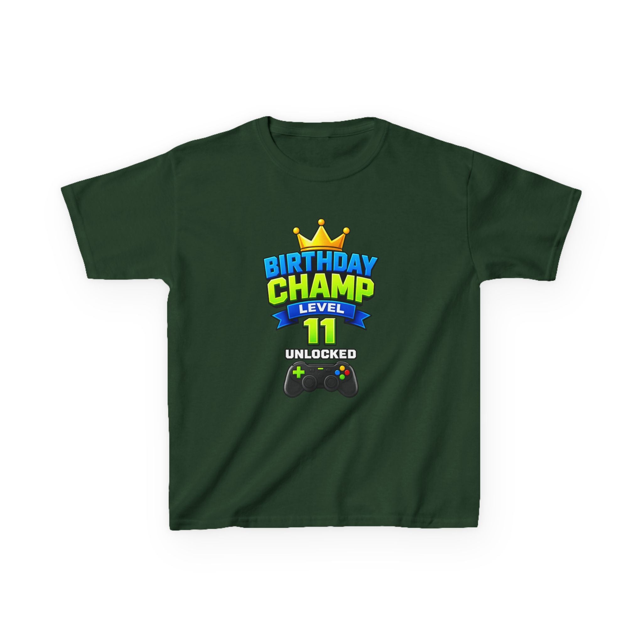 Kids T-Shirt – Birthday Champ Level 11 Unlocked Gaming Tee
