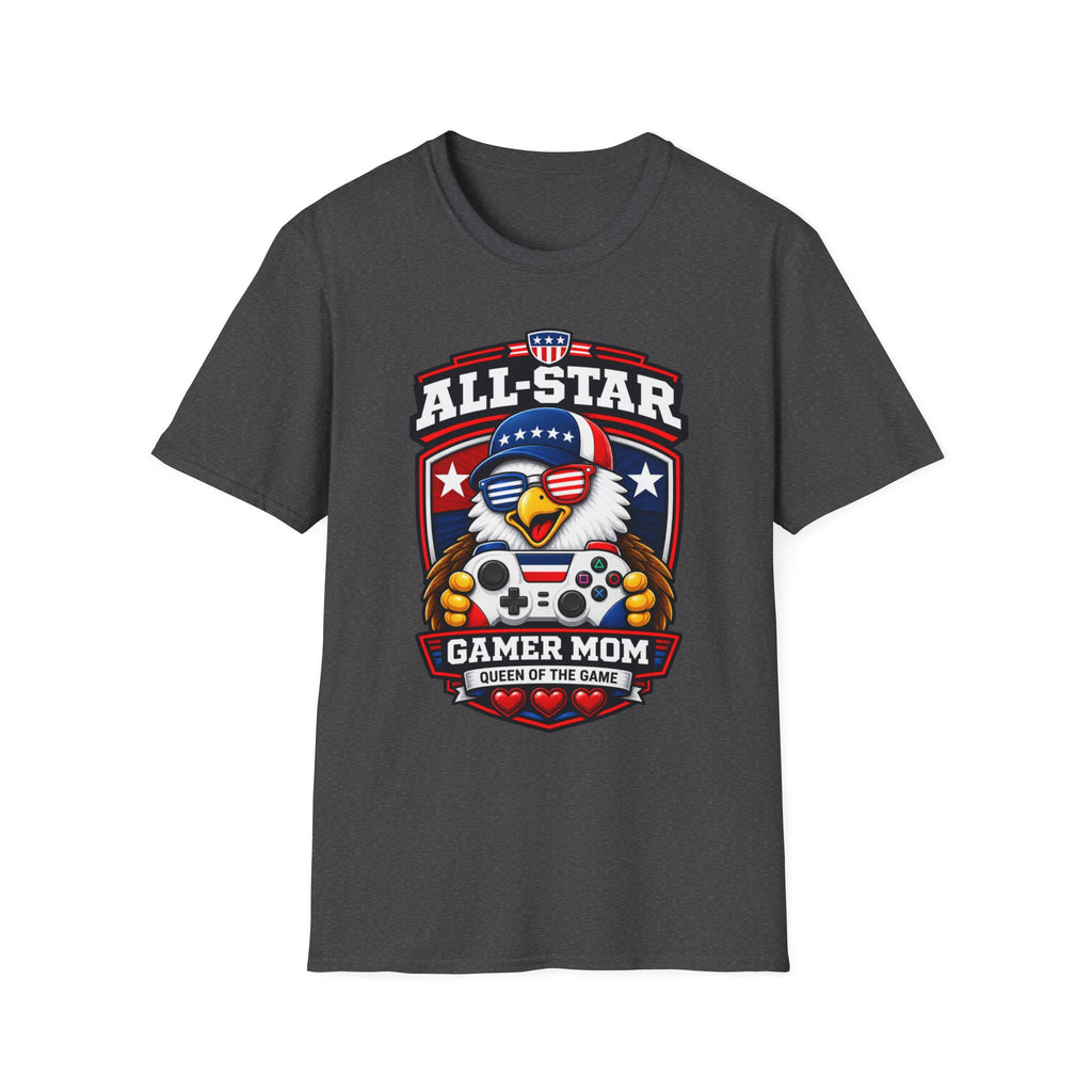 All-Star Gamer Mom T-Shirt — Patriotic Eagle Gaming Graphic Tee