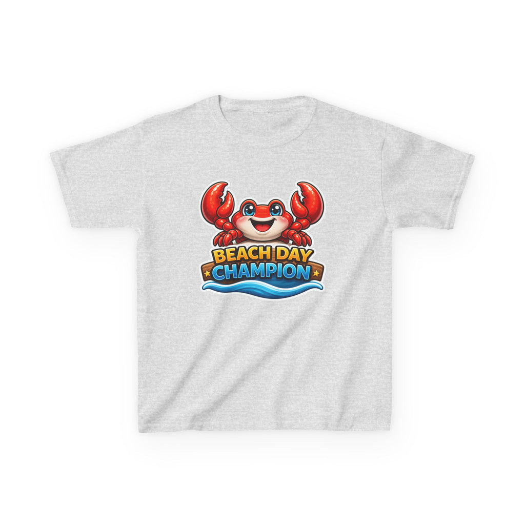 Kids Crab T-Shirt — 'Beach Day Champion' Crab Graphic Tee