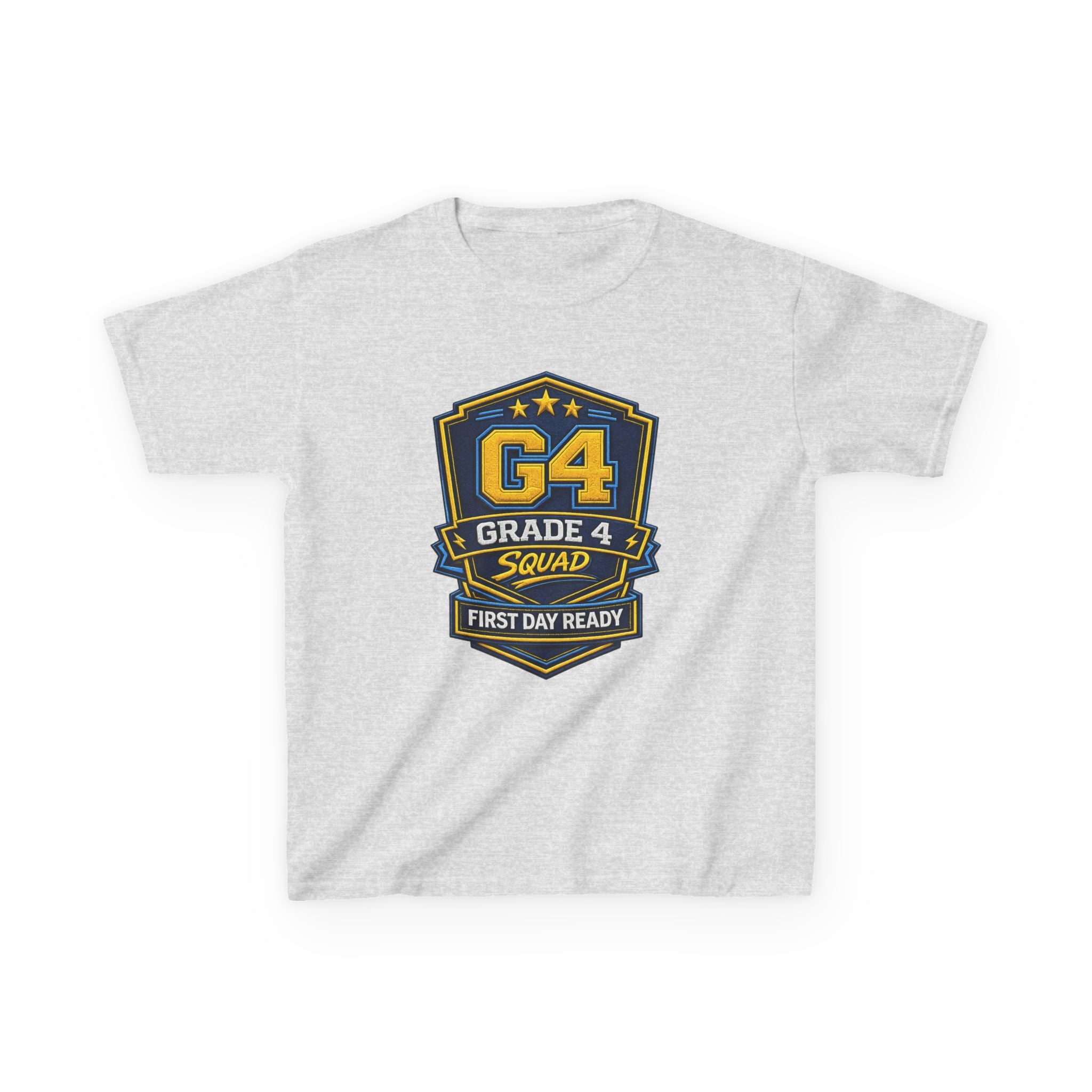 Kids Grade 4 T-Shirt — 'G4 Squad' First Day Ready Back-to-School Graphic Tee