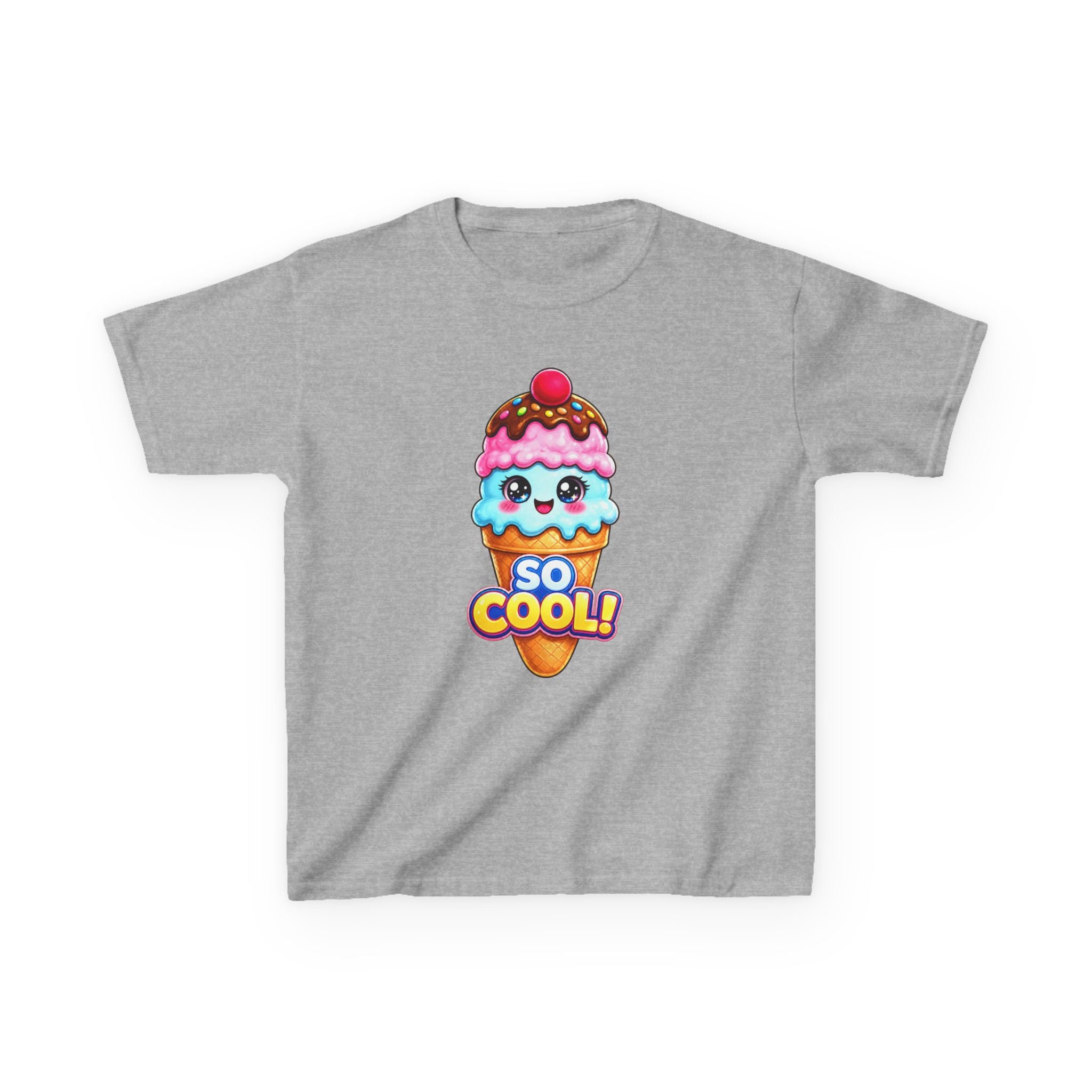 Kids Ice Cream T-Shirt — 'So Cool!' Kawaii Ice Cream Cone Graphic Tee