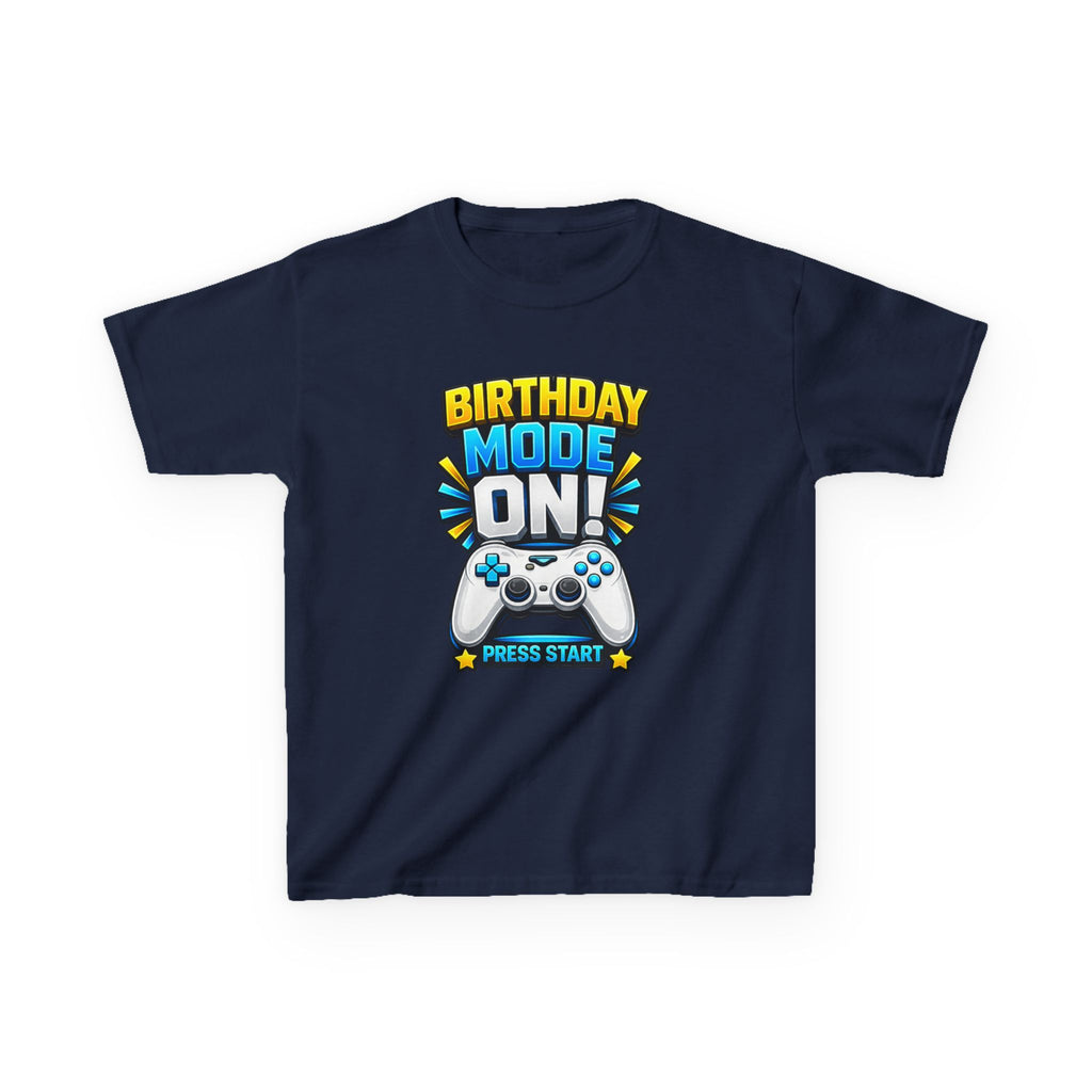 Kids Birthday T-Shirt — 'Birthday Mode On' Gamer Controller Graphic Tee