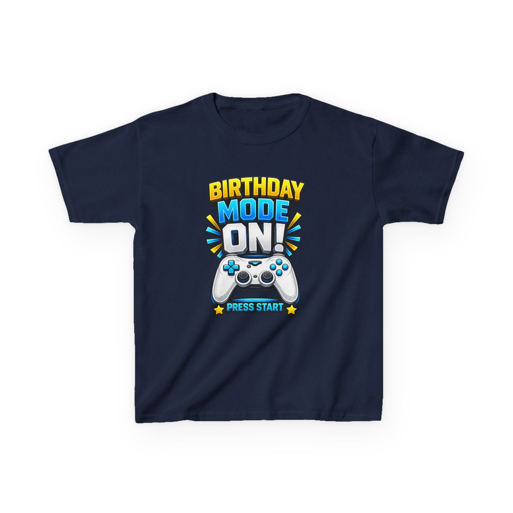 Kids Birthday T-Shirt — 'Birthday Mode On' Gamer Controller Graphic Tee