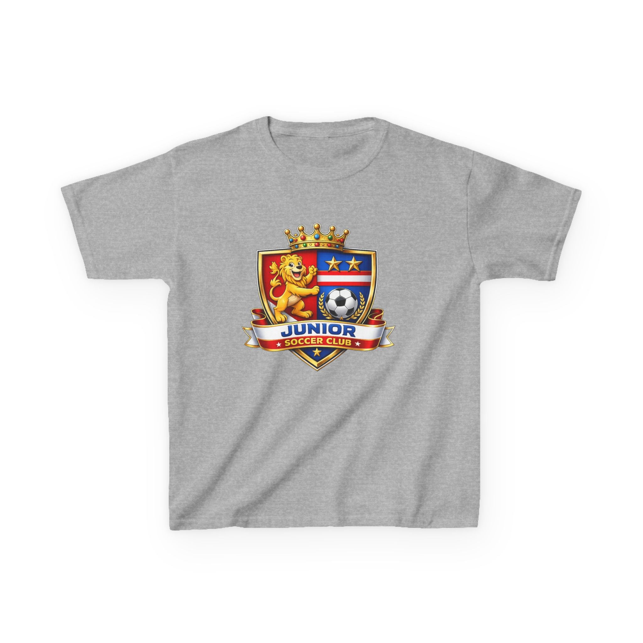 Kids Soccer T-Shirt — 'Junior Soccer Club' Crest Graphic Tee