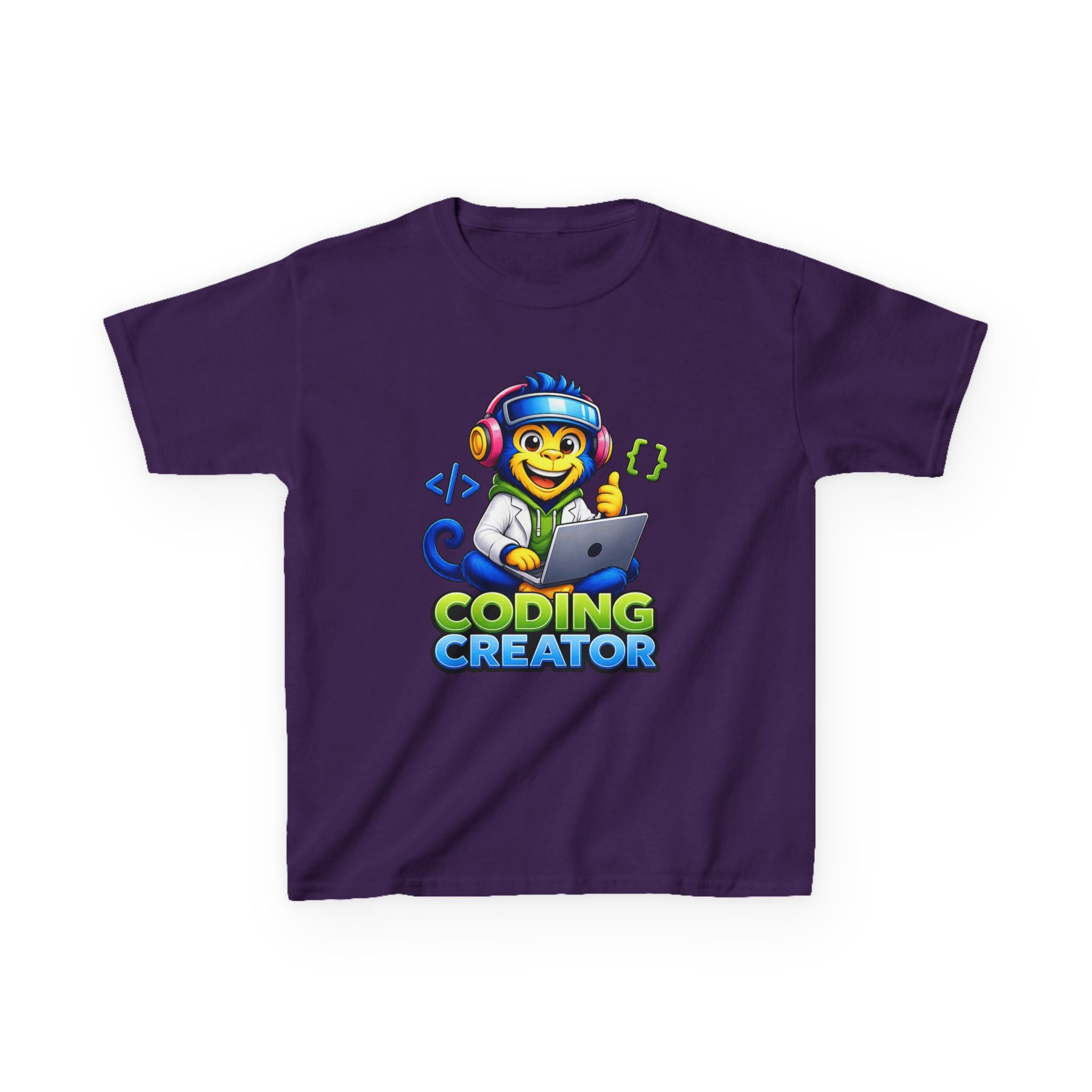 Kids Coding T-Shirt — 'Coding Creator' Monkey Programmer Graphic Tee