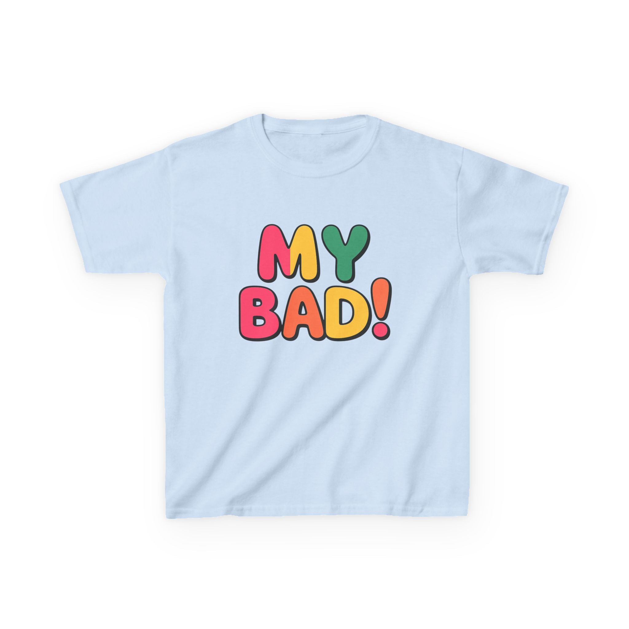Kids Funny T-Shirt — 'My Bad!' Colorful Retro Graphic Tee