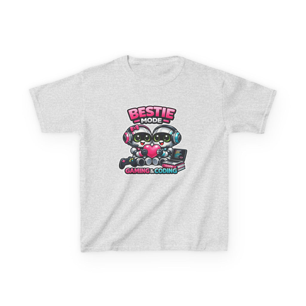 Kids Gaming T-Shirt — 'Bestie Mode' Cute Robot Friends Gaming & Coding Graphic Tee