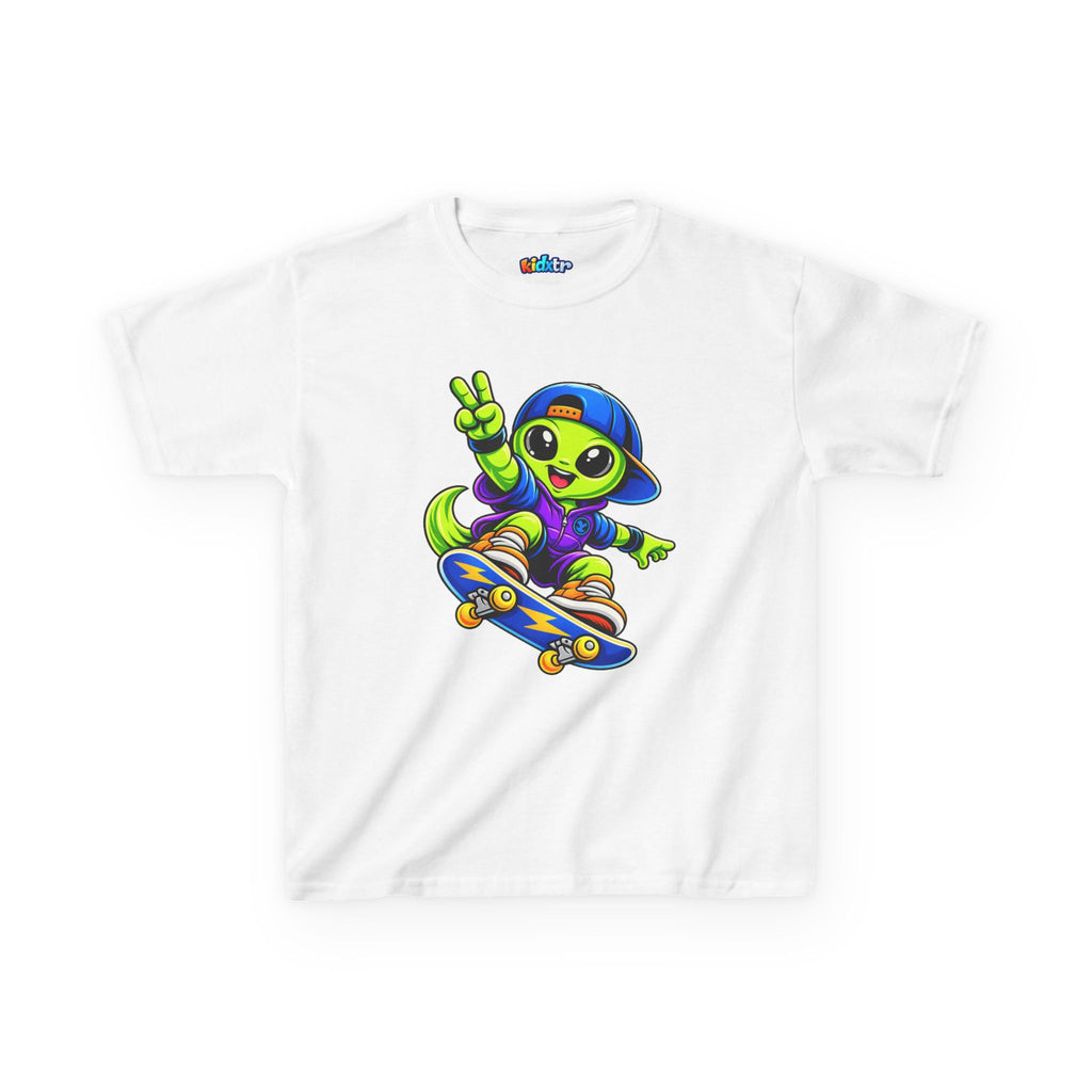 Kidxtr™ Kids Alien T-Shirt — Alien Skateboarding Graphic Tee