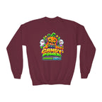 Kidxtr™ Kids Pumpkin Sweatshirt — 'Candy Power 100%' Gamer Halloween Graphic Crewneck
